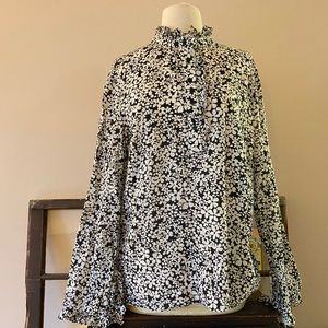 Tory Burch long sleeve blouse ruffles